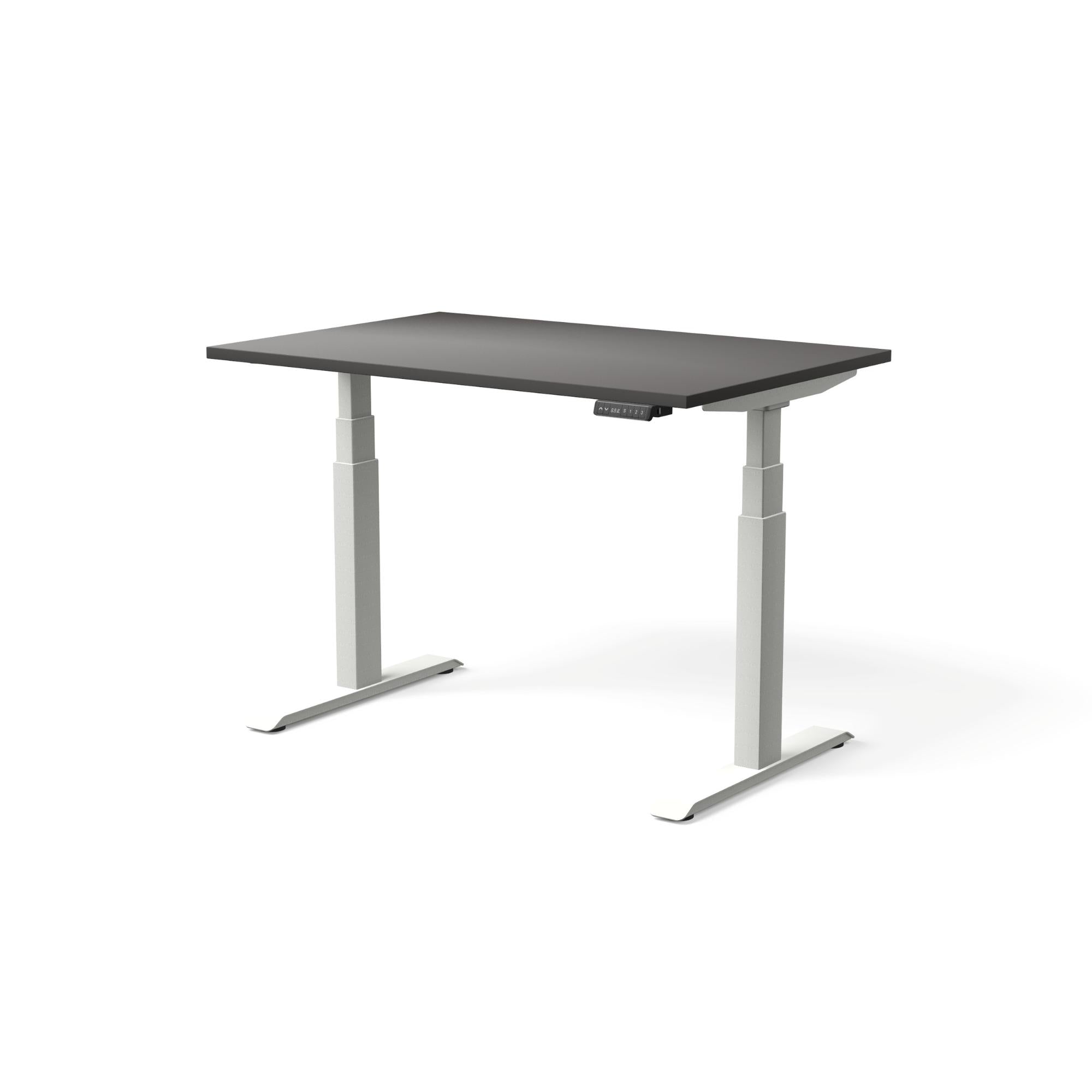 Elektriski augstumā regulējams galds MOVE PRO II, galda virsmas krāsa Antracīts, galda statīva tonis Balta, izmērs 120 x 80 cm