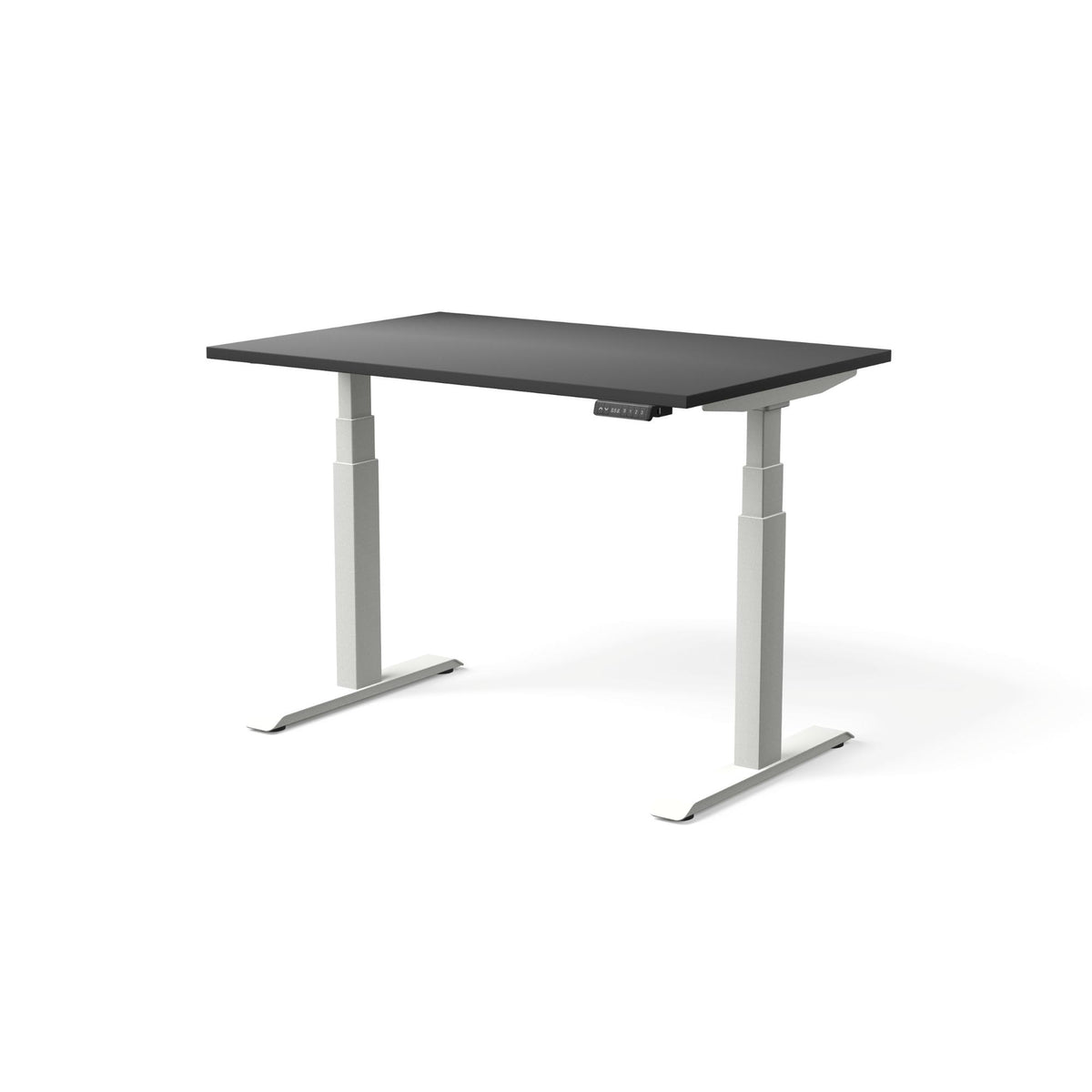 Elektriski augstumā regulējams galds MOVE PRO II, galda virsmas krāsa Melna, galda statīva tonis Balta, izmērs 120 x 80 cm