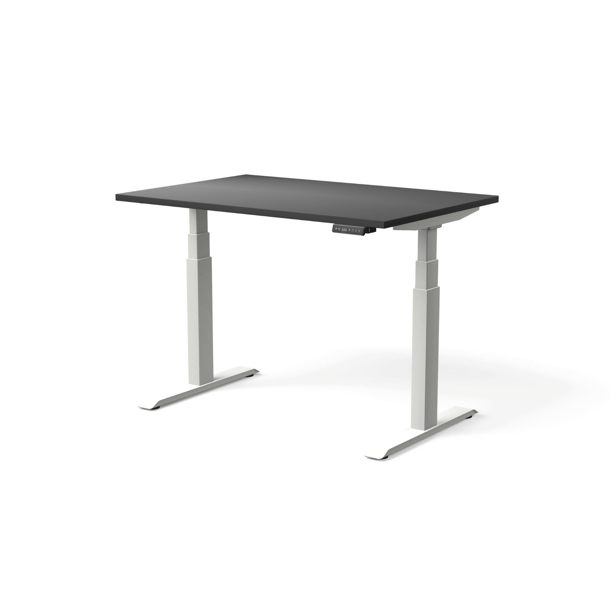 Elektriski augstumā regulējams galds MOVE PRO II, galda virsmas krāsa Melna, galda statīva tonis Balta, izmērs 120 x 80 cm