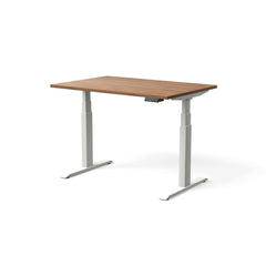 Elektriski augstumā regulējams galds MOVE PRO II, galda virsmas krāsa Riekstkoks, galda statīva tonis Balta, izmērs 120 x 80 cm