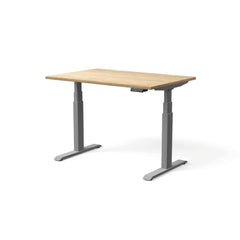 Elektriski augstumā regulējams galds MOVE PRO II, galda virsmas krāsa American oak, galda statīva tonis Sudraba, izmērs 120 x 80 cm