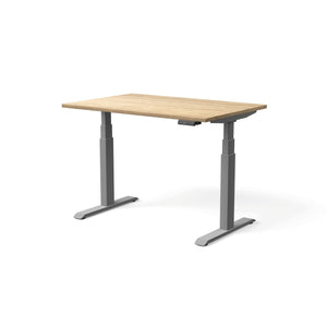 Elektriski augstumā regulējams galds MOVE PRO II, galda virsmas krāsa American oak, galda statīva tonis Sudraba, izmērs 120 x 80 cm