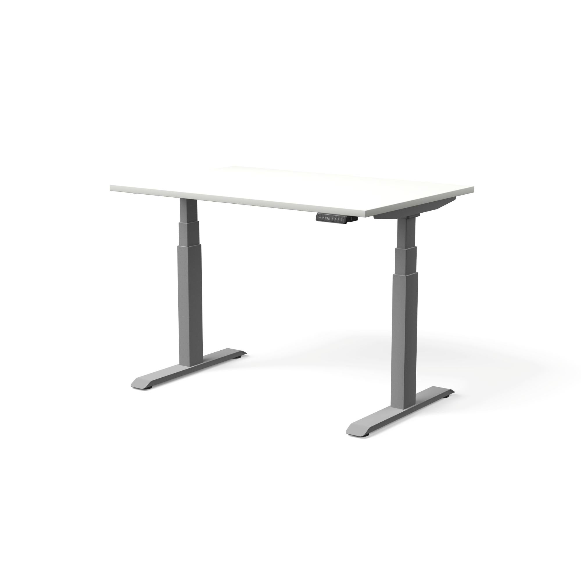 Elektriski augstumā regulējams galds MOVE PRO II, galda virsmas krāsa Balta, galda statīva tonis Sudraba, izmērs 120 x 80 cm