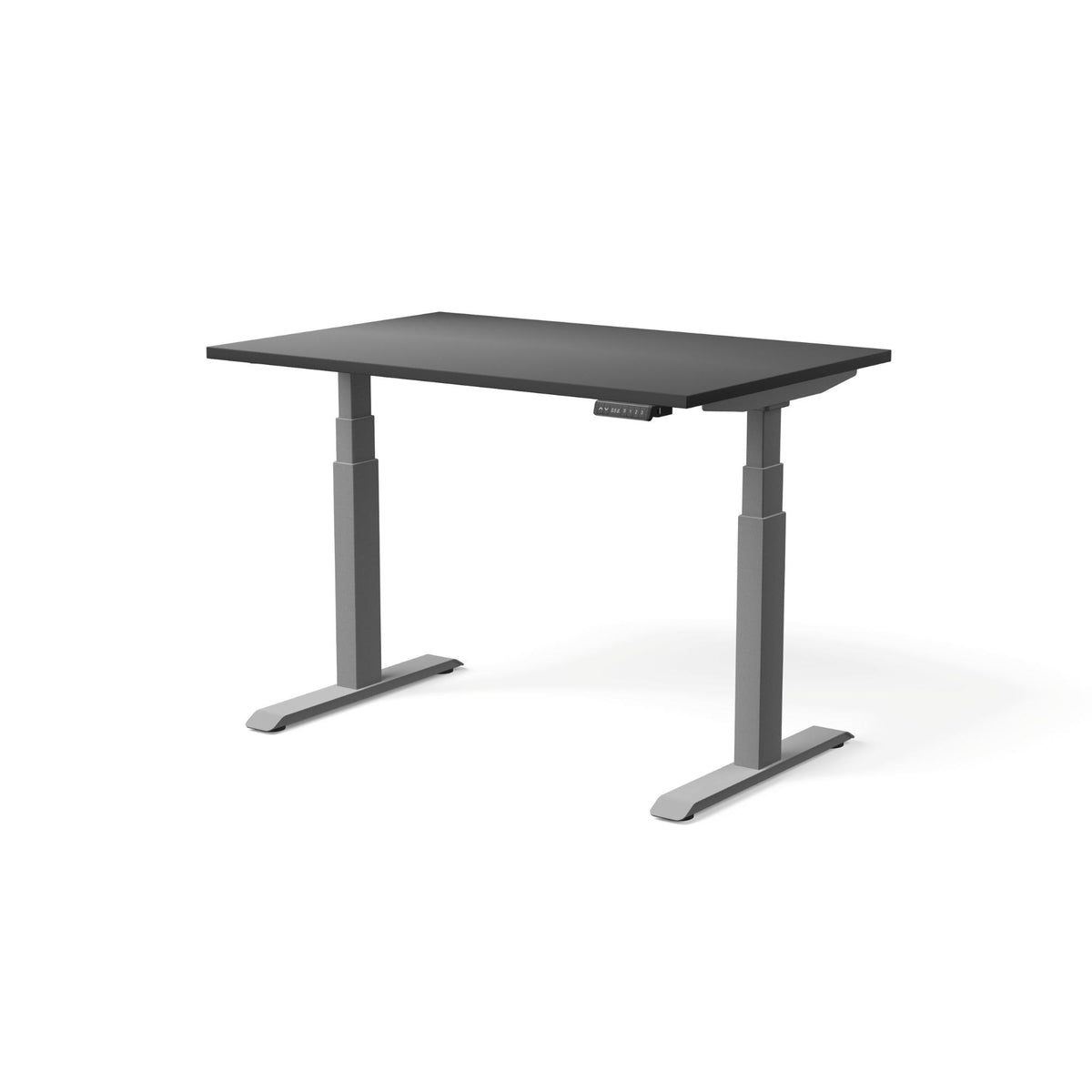 Elektriski augstumā regulējams galds MOVE PRO II, galda virsmas krāsa Melna, galda statīva tonis Sudraba, izmērs 120 x 80 cm