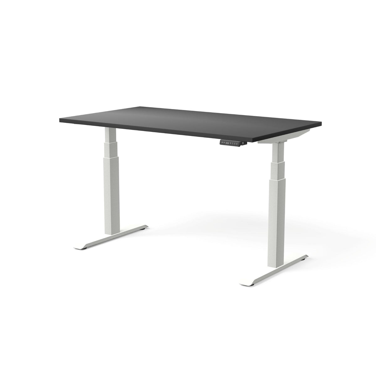 Elektriski augstumā regulējams galds MOVE PRO II, galda virsmas krāsa Melna, galda statīva tonis Balta, izmērs 140 x 80 cm