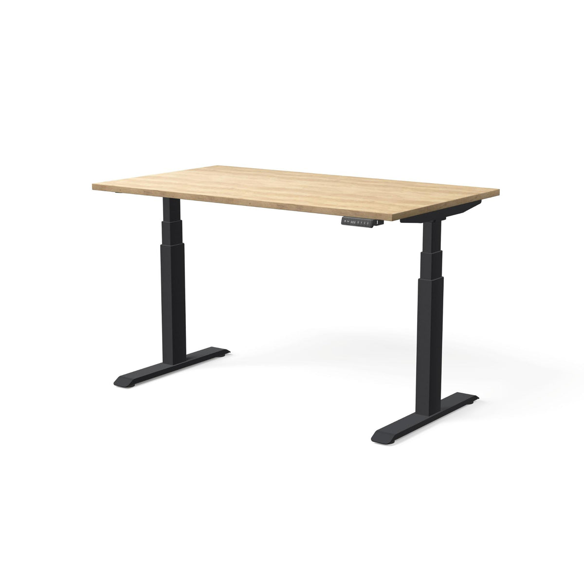 Elektriski augstumā regulējams galds MOVE PRO II, galda virsmas krāsa American oak, galda statīva tonis Melna, izmērs 140 x 80 cm