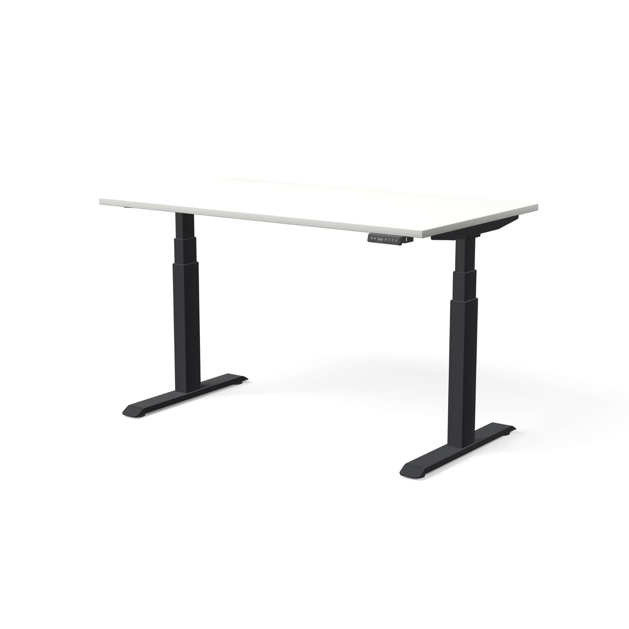 Elektriski augstumā regulējams galds MOVE PRO II, galda virsmas krāsa Balta, galda statīva tonis Melna, izmērs 140 x 80 cm