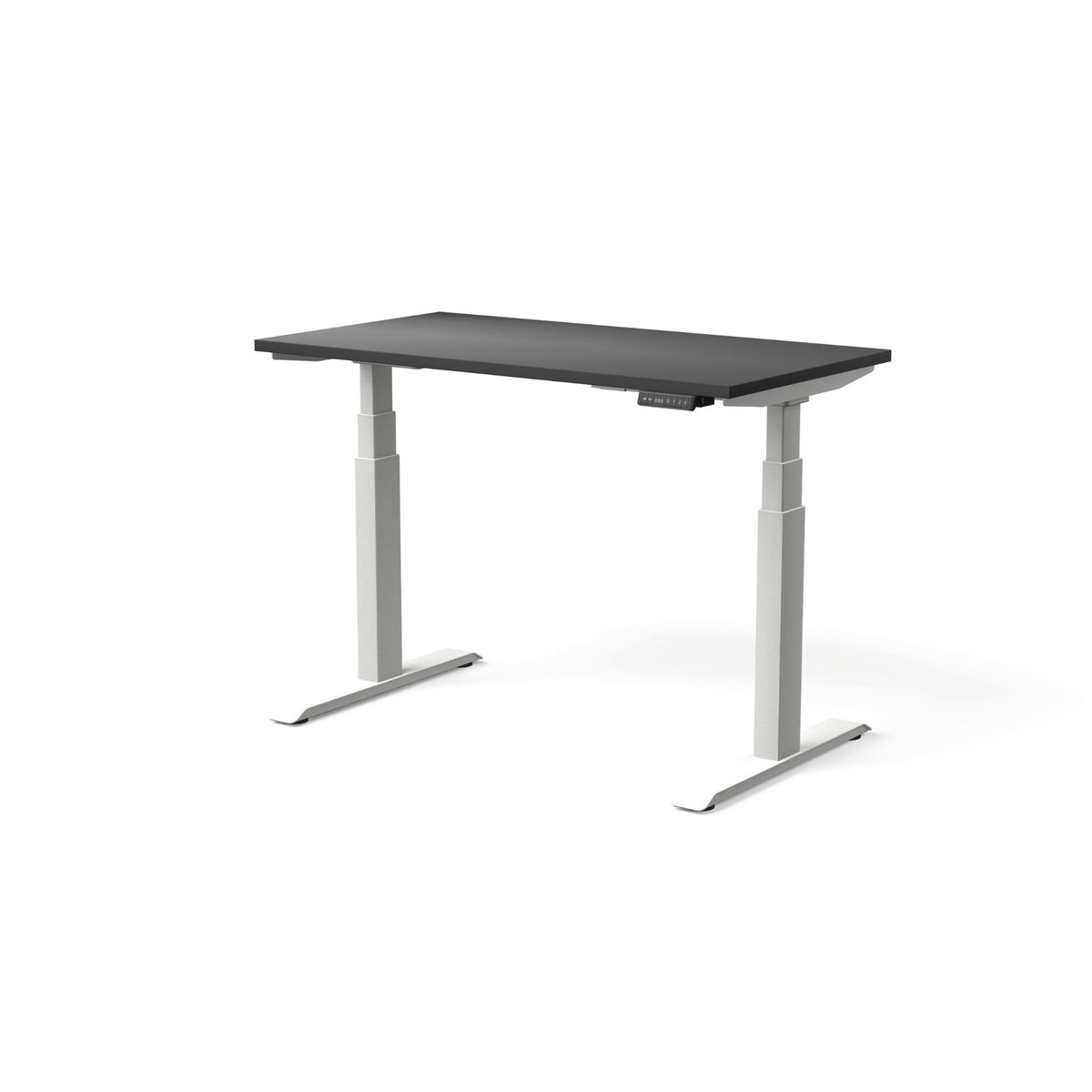 Elektriski augstumā regulējams galds MOVE PRO II, galda virsmas krāsa Melna, galda statīva tonis Balta, izmērs 120 x 65 cm