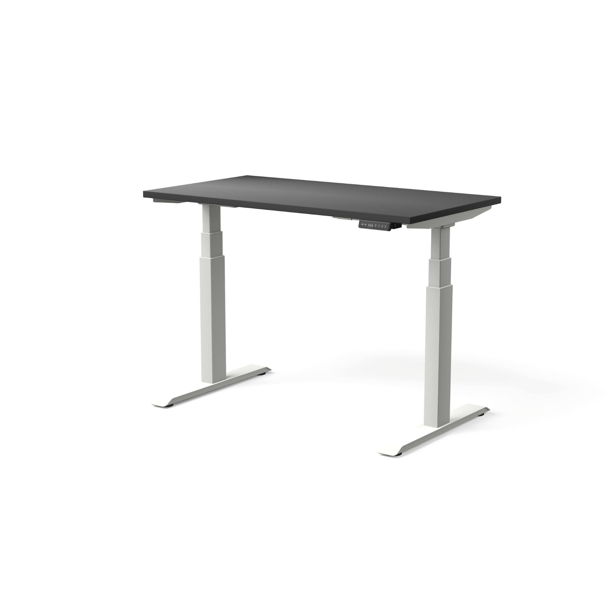 Elektriski augstumā regulējams galds MOVE PRO II, galda virsmas krāsa Melna, galda statīva tonis Balta, izmērs 120 x 65 cm