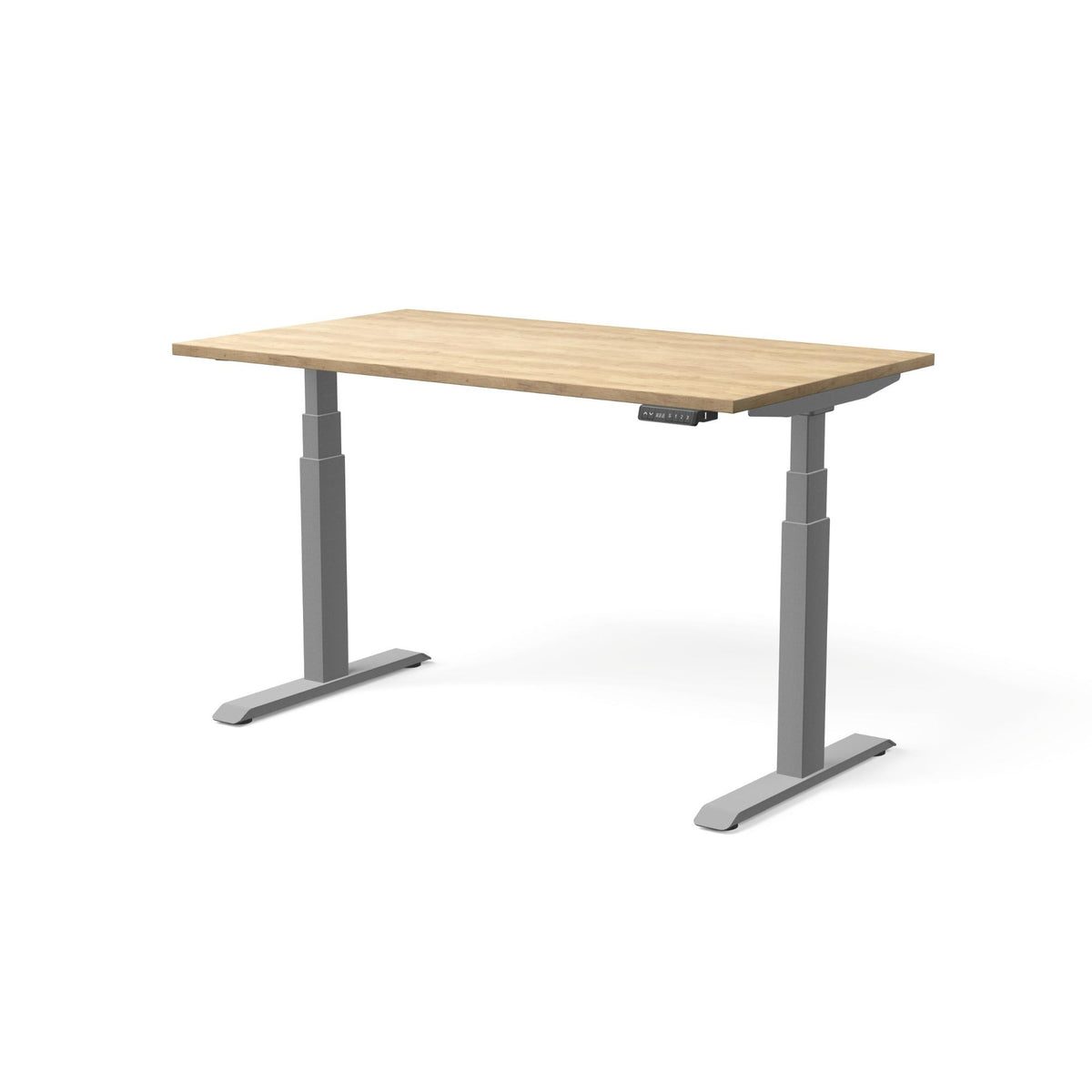 Elektriski augstumā regulējams galds MOVE PRO II, galda virsmas krāsa American oak, galda statīva tonis Sudraba, izmērs 140 x 80 cm