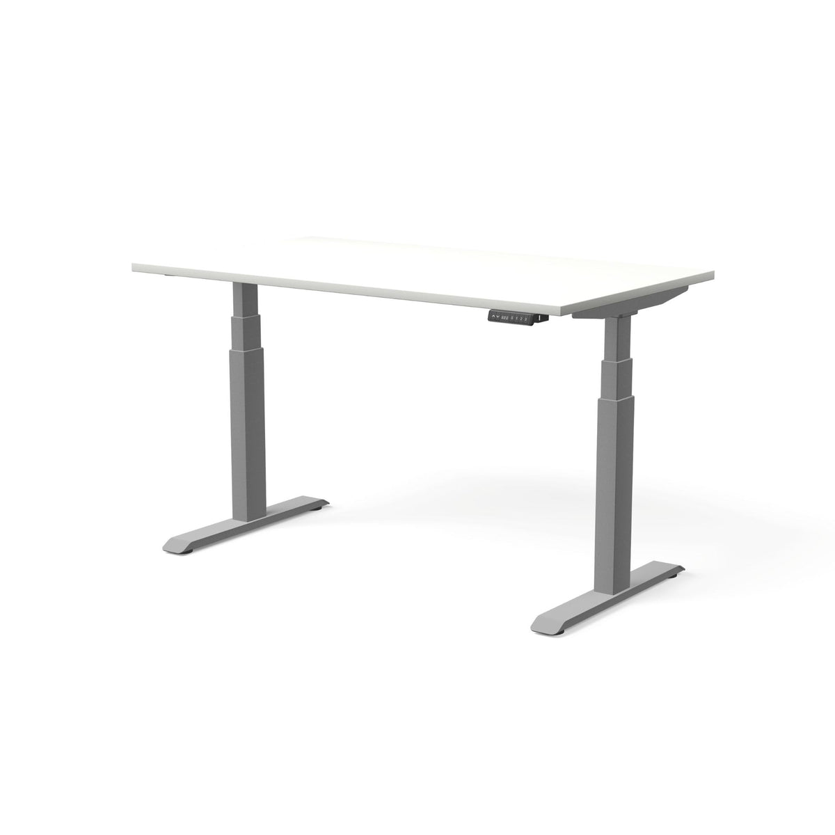 Elektriski augstumā regulējams galds MOVE PRO II, galda virsmas krāsa Balta, galda statīva tonis Sudraba, izmērs 140 x 80 cm