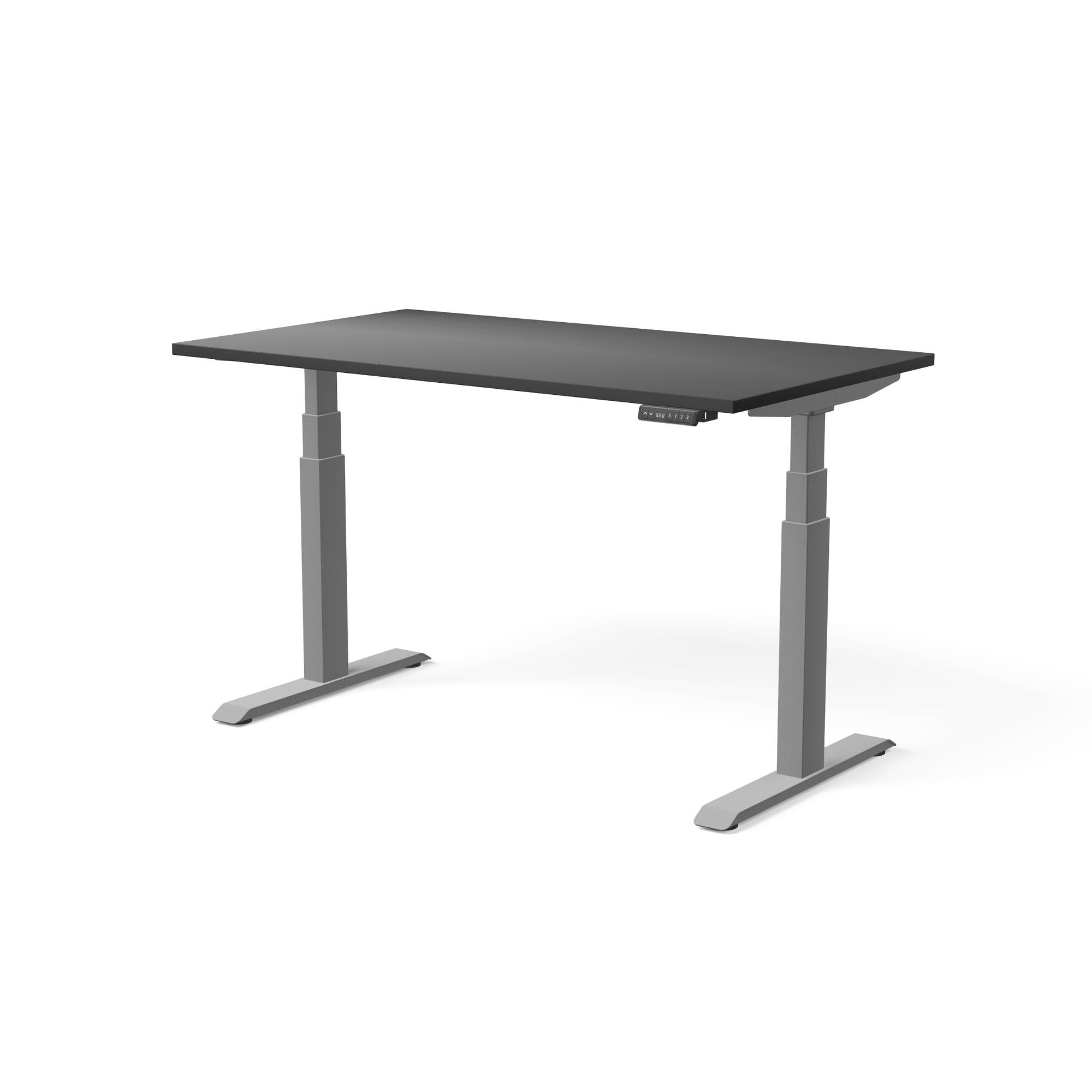 Elektriski augstumā regulējams galds MOVE PRO II, galda virsmas krāsa Melna, galda statīva tonis Sudraba, izmērs 140 x 80 cm