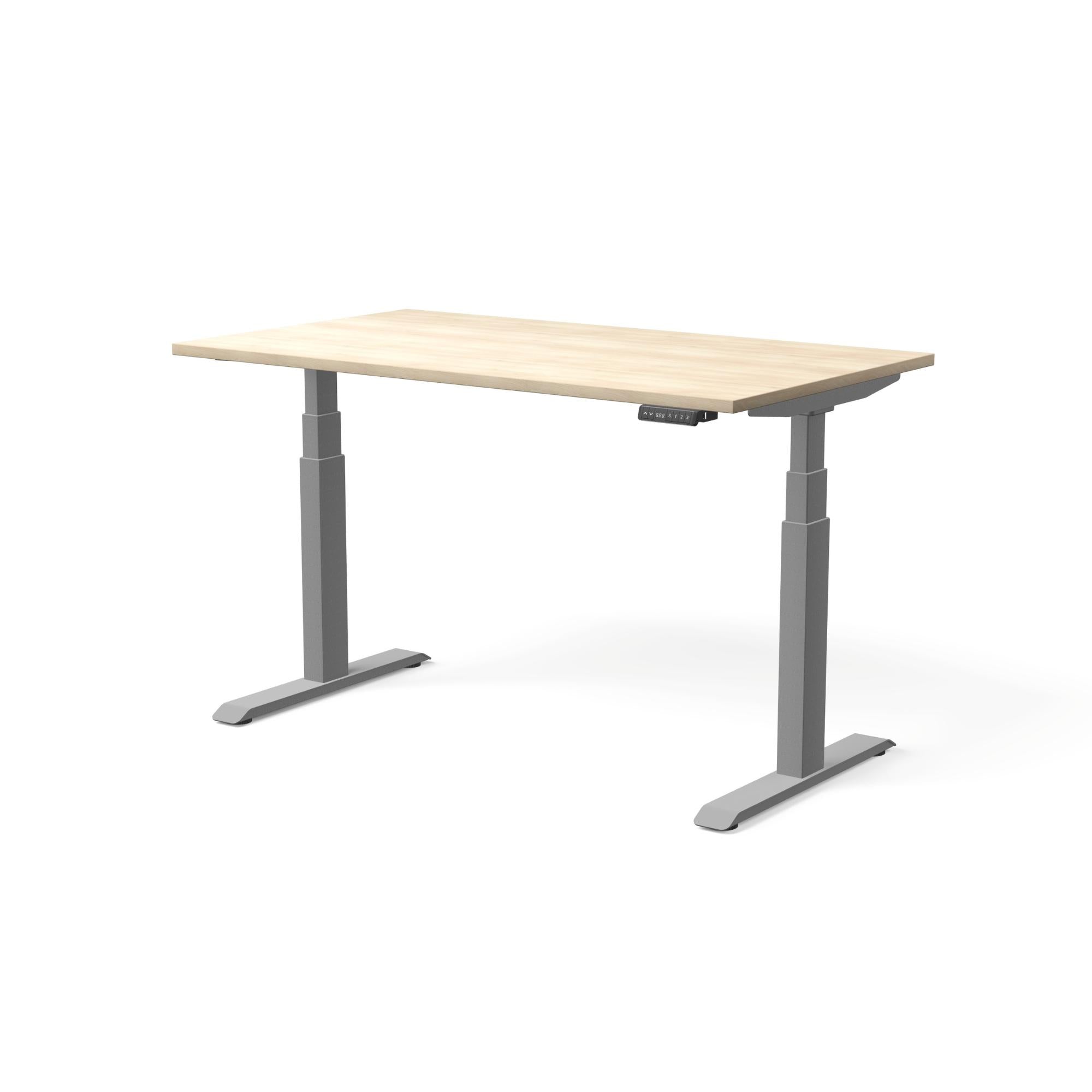 Elektriski augstumā regulējams galds MOVE PRO II, galda virsmas krāsa Nabucco, galda statīva tonis Sudraba, izmērs 140 x 80 cm