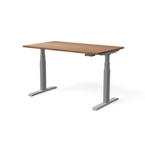 Elektriski augstumā regulējams galds MOVE PRO II, galda virsmas krāsa Riekstkoks, galda statīva tonis Sudraba, izmērs 140 x 80 cm