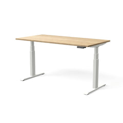 Elektriski augstumā regulējams galds MOVE PRO II, galda virsmas krāsa American oak, galda statīva tonis Balta, izmērs 160 x 80 cm