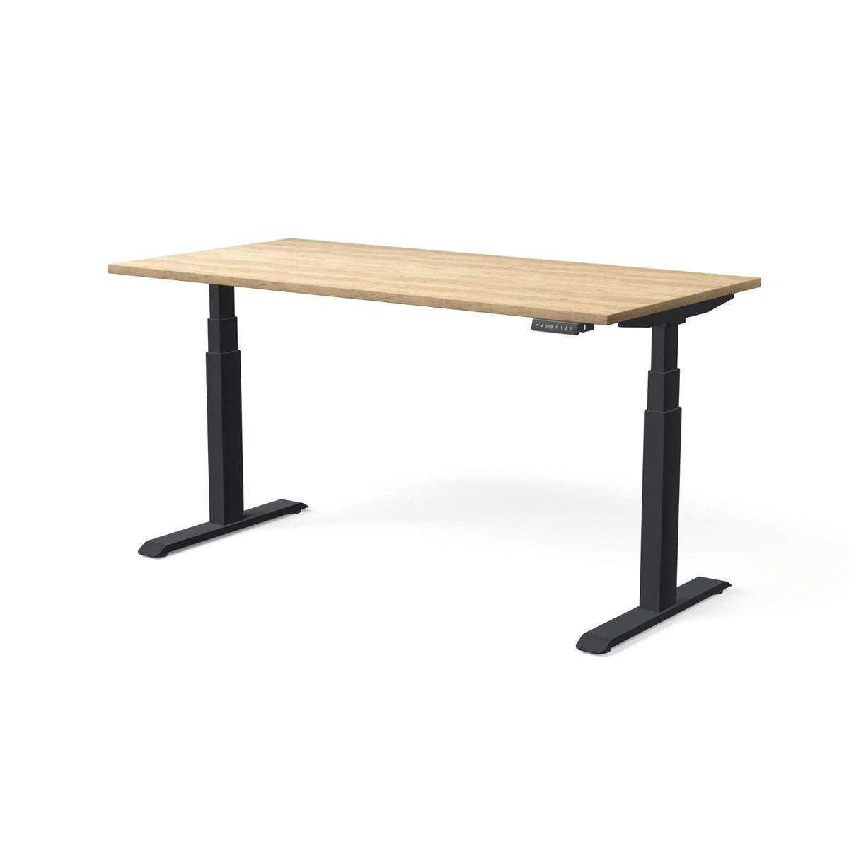 Elektriski augstumā regulējams galds MOVE PRO II, galda virsmas krāsa American oak, galda statīva tonis Melna, izmērs 160 x 80 cm