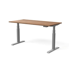 Elektriski augstumā regulējams galds MOVE PRO II, galda virsmas krāsa Riekstkoks, galda statīva tonis Sudraba, izmērs 160 x 80 cm