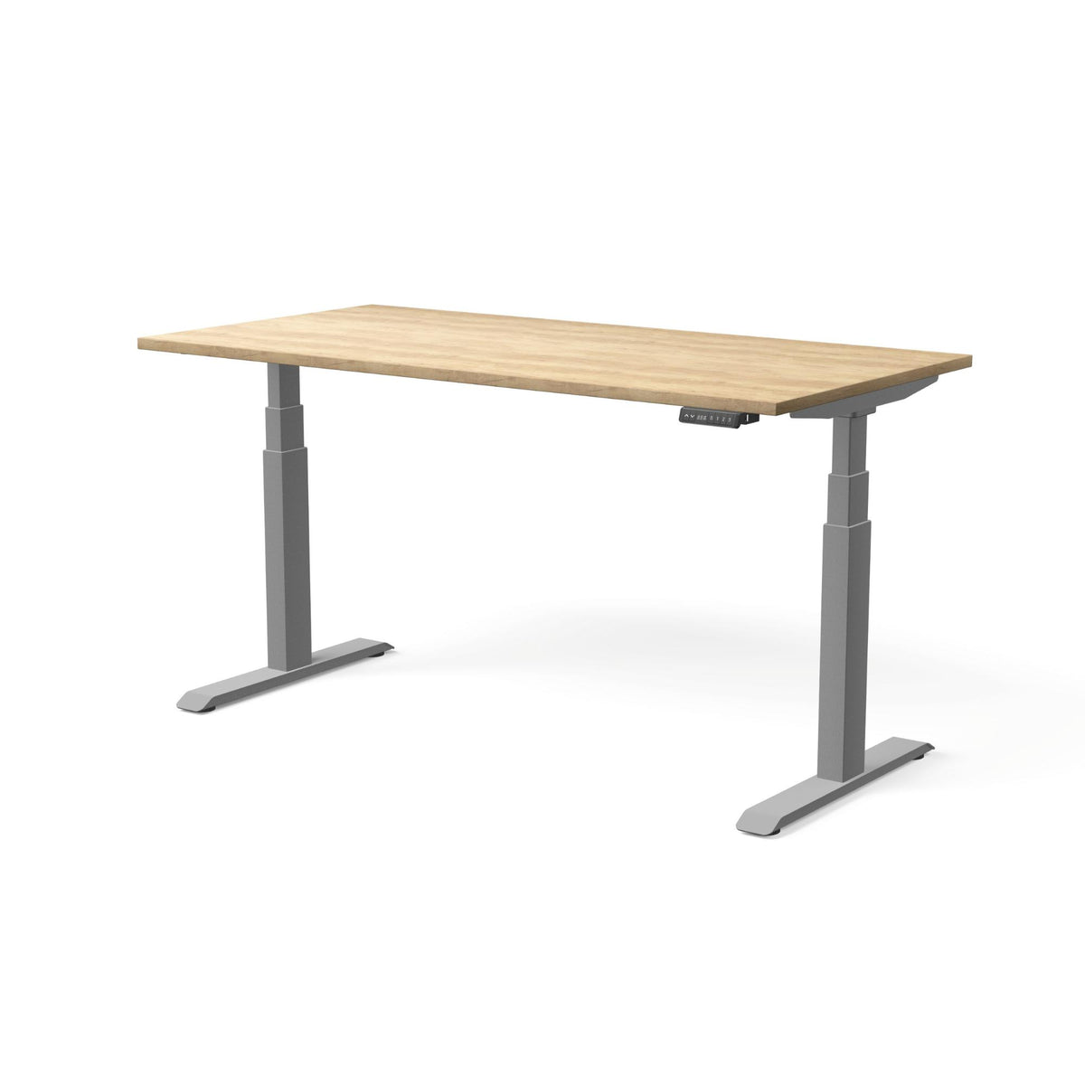 Elektriski augstumā regulējams galds MOVE PRO II, galda virsmas krāsa American oak, galda statīva tonis Sudraba, izmērs 160 x 80 cm