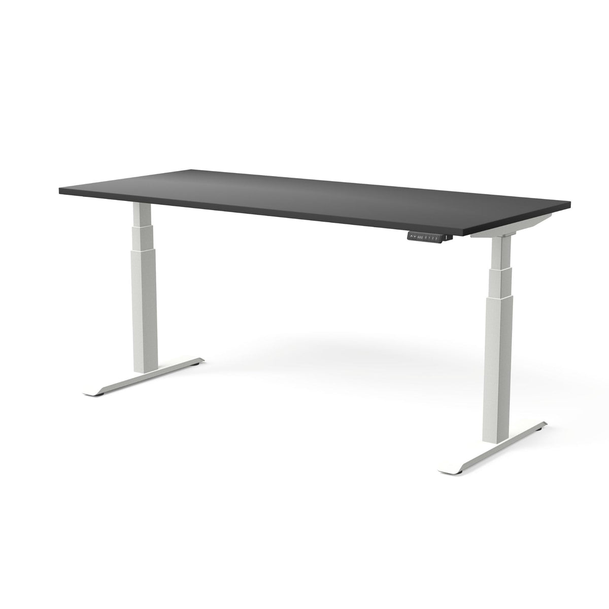 Elektriski augstumā regulējams galds MOVE PRO II, galda virsmas krāsa Melna, galda statīva tonis Balta, izmērs 180 x 80 cm