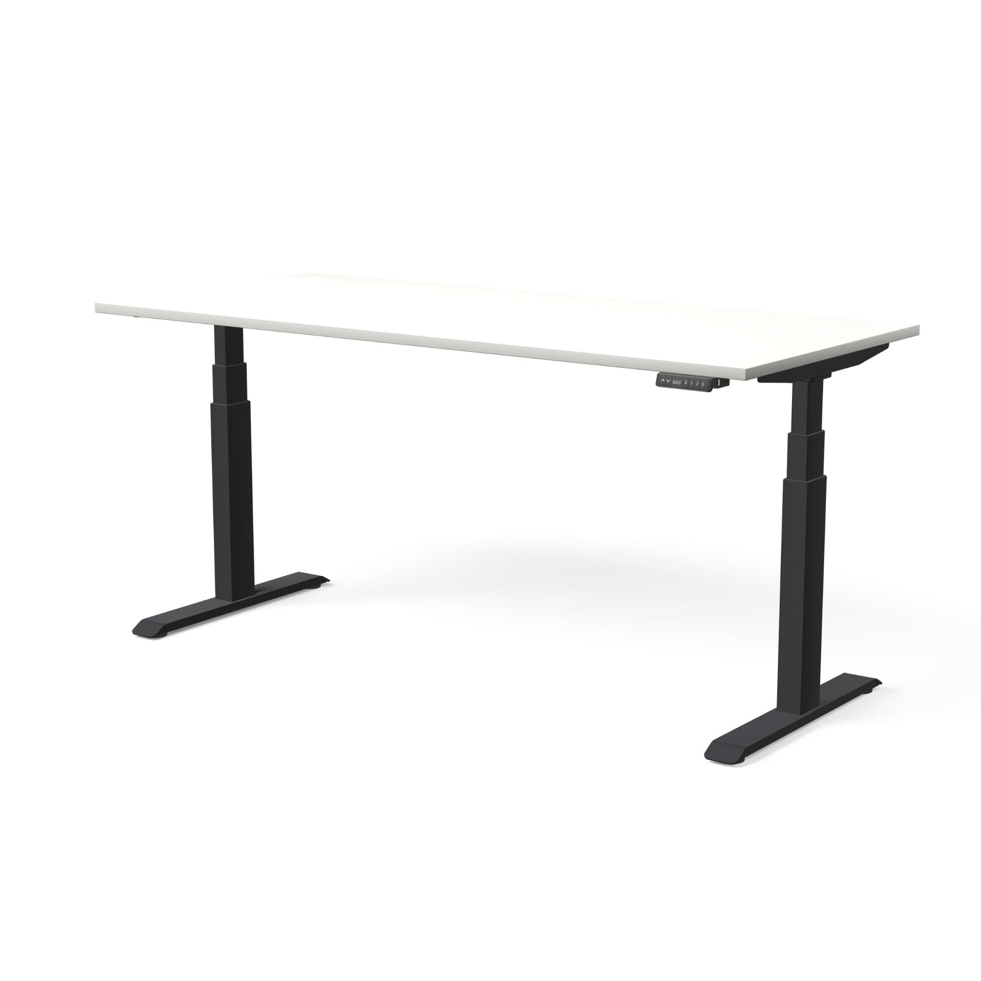 Elektriski augstumā regulējams galds MOVE PRO II, galda virsmas krāsa Balta, galda statīva tonis Melna, izmērs 180 x 80 cm