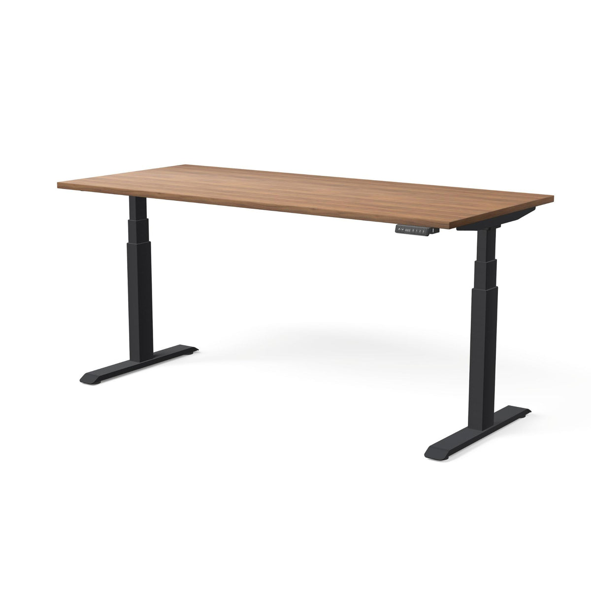 Elektriski augstumā regulējams galds MOVE PRO II, galda virsmas krāsa Riekstkoks, galda statīva tonis Melna, izmērs 180 x 80 cm