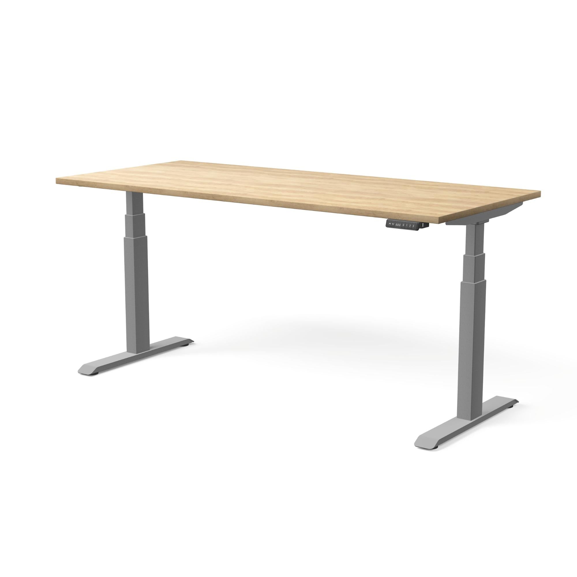 Elektriski augstumā regulējams galds MOVE PRO II, galda virsmas krāsa American oak, galda statīva tonis Sudraba, izmērs 180 x 80 cm