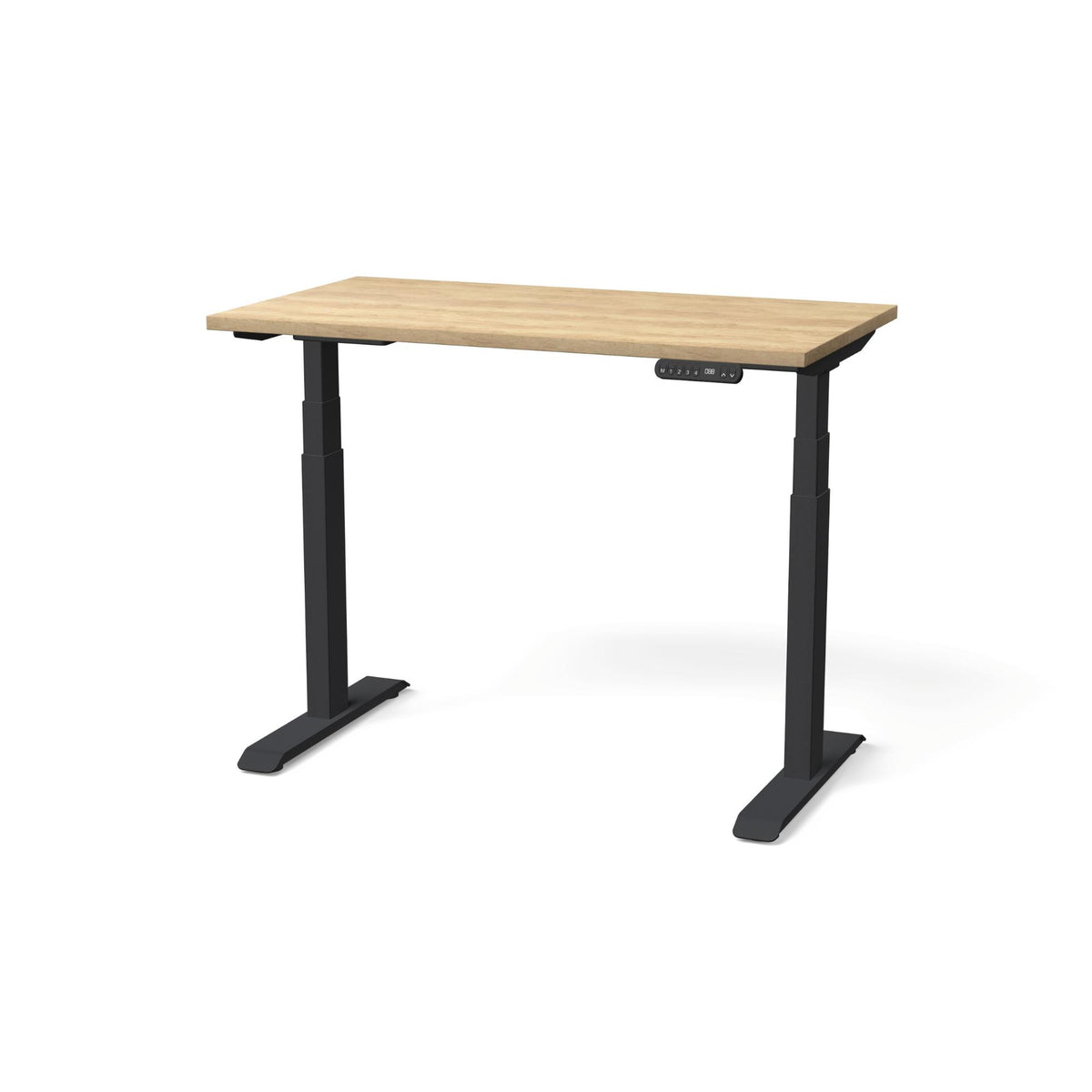 Elektriski augstumā regulējams galds NUWO GEN2-American Oak-Melna-110 x 60-Ergostock