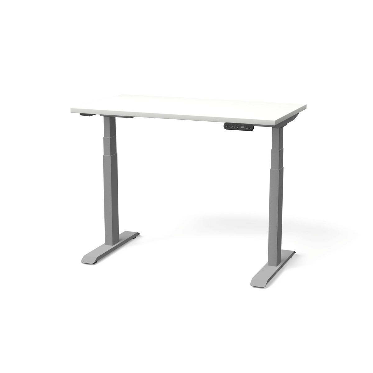 Elektriski augstumā regulējams galds NUWO GEN2 – Balta / Sudraba / 110 x 60