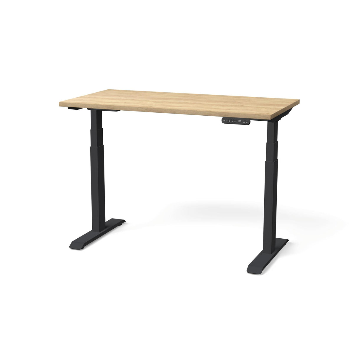 Elektriski augstumā regulējams galds NUWO GEN2 – American Oak / Melna / 120 x 60