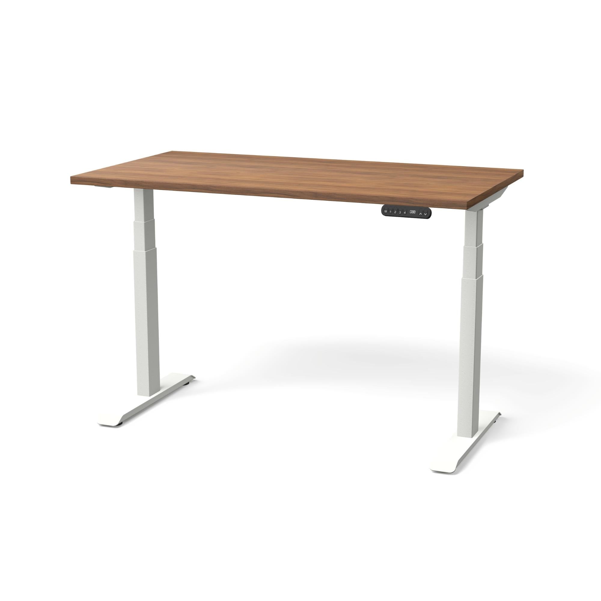 Elektriski augstumā regulējams galds NUWO GEN2-Riekstkoks-Balta-130 x 70-Ergostock