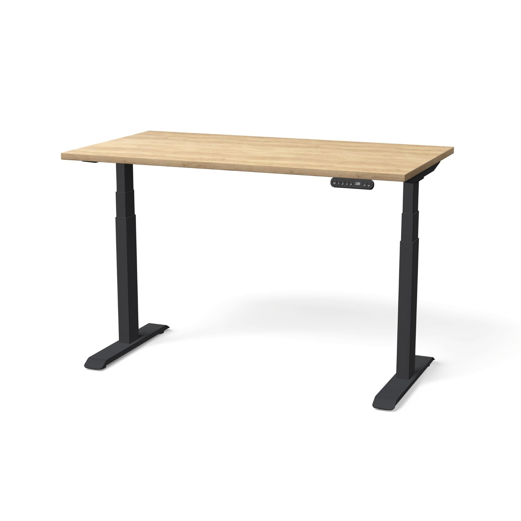 Elektriski augstumā regulējams galds NUWO GEN2-American Oak-Melna-130 x 70-Ergostock