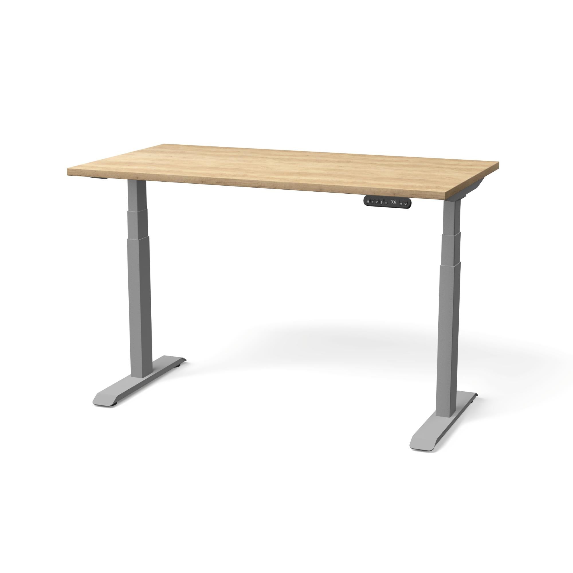 Elektriski augstumā regulējams galds NUWO GEN2-American Oak-Sudraba-130 x 70-Ergostock