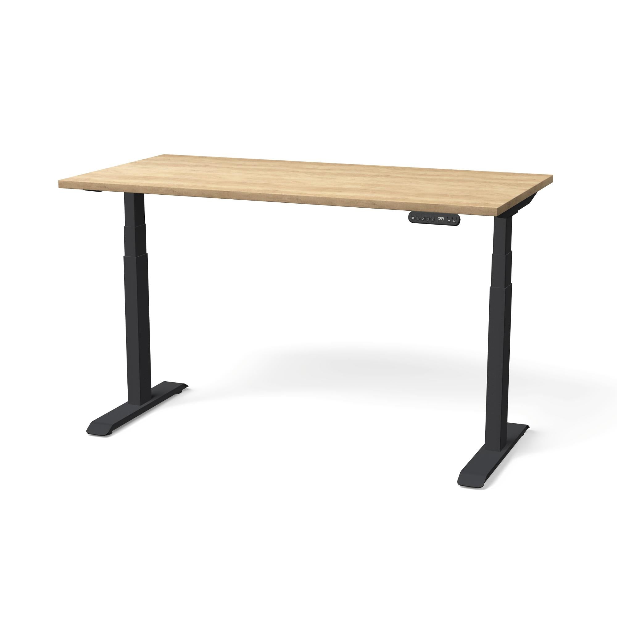 Elektriski augstumā regulējams galds NUWO GEN2-American Oak-Melna-140 x 70-Ergostock