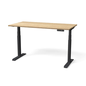 Elektriski augstumā regulējams galds NUWO GEN2-American Oak-Melna-140 x 70-Ergostock