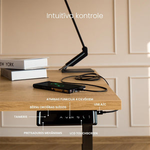 Elektriski augstumā regulējama galda Prestige Line kontroliera funkcijas