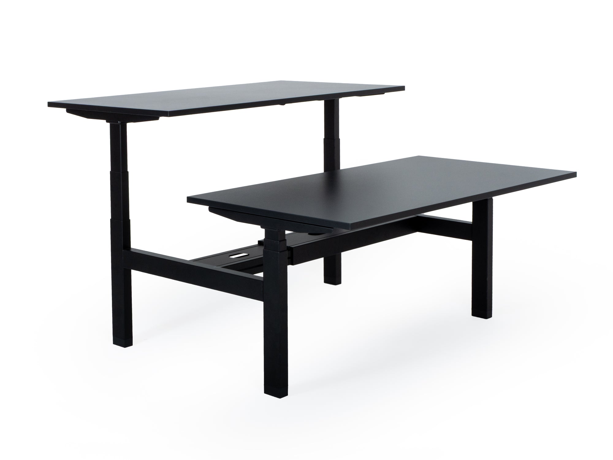Elektriski augstumā regulējams galds Prestige Line DUO, melns statīvs un melna virsma