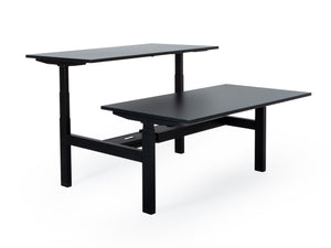Elektriski augstumā regulējams galds Prestige Line DUO, melns statīvs un melna virsma