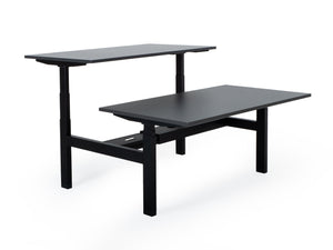 Elektriski augstumā regulējams galds Prestige Line DUO, melns statīvs un antracīta virsma