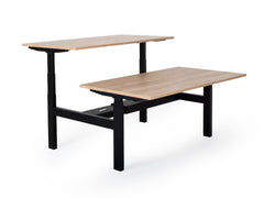 Elektriski augstumā regulējams galds Prestige Line DUO, melns statīvs un American oak virsma