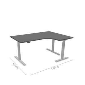 Elektriski augstumā regulējams galds Prestige Line L forma 160 cm x 120 cm-Antracīts-Sudraba-Labais-Ergostock