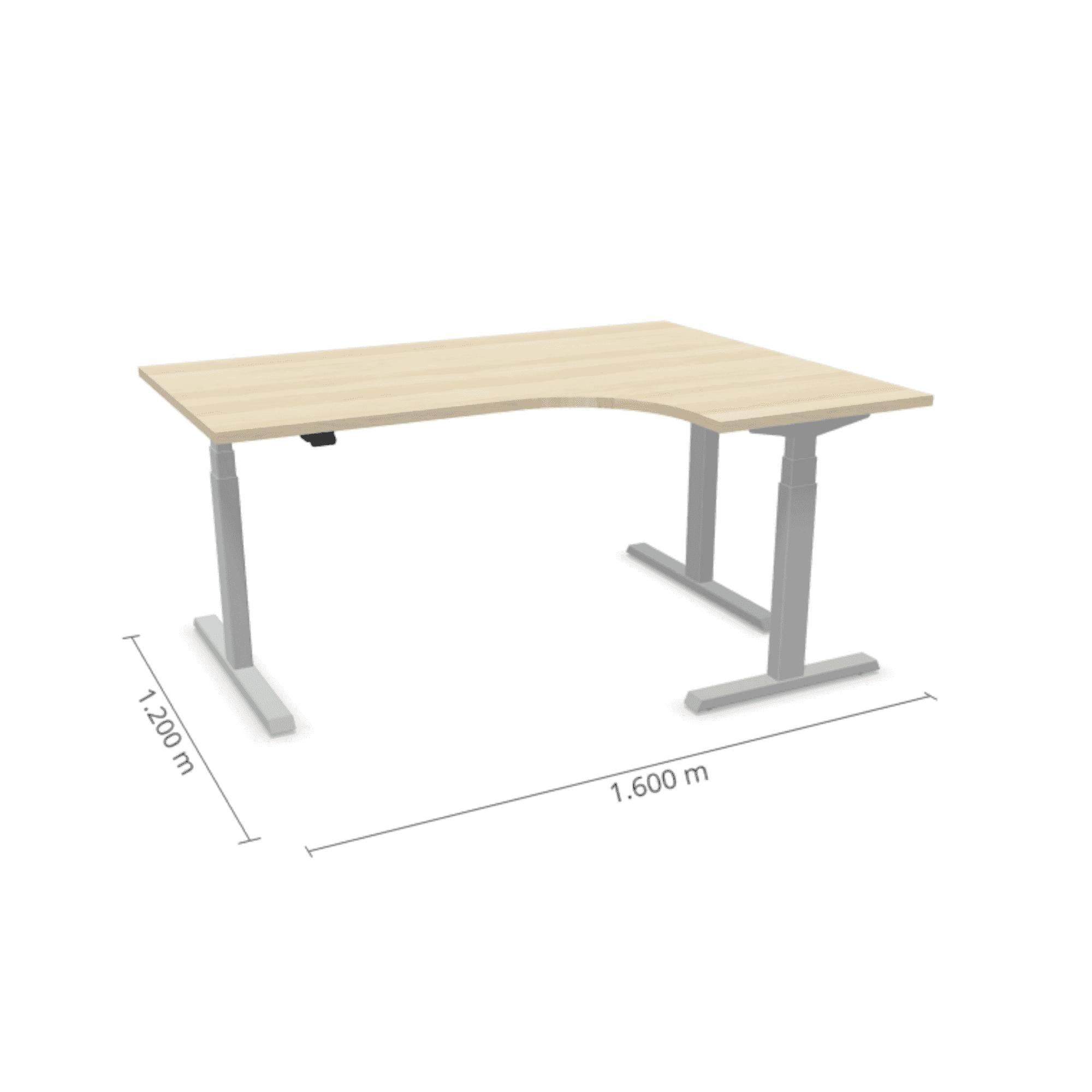 Elektriski augstumā regulējams galds Prestige Line L forma 160 cm x 120 cm-Ergostock