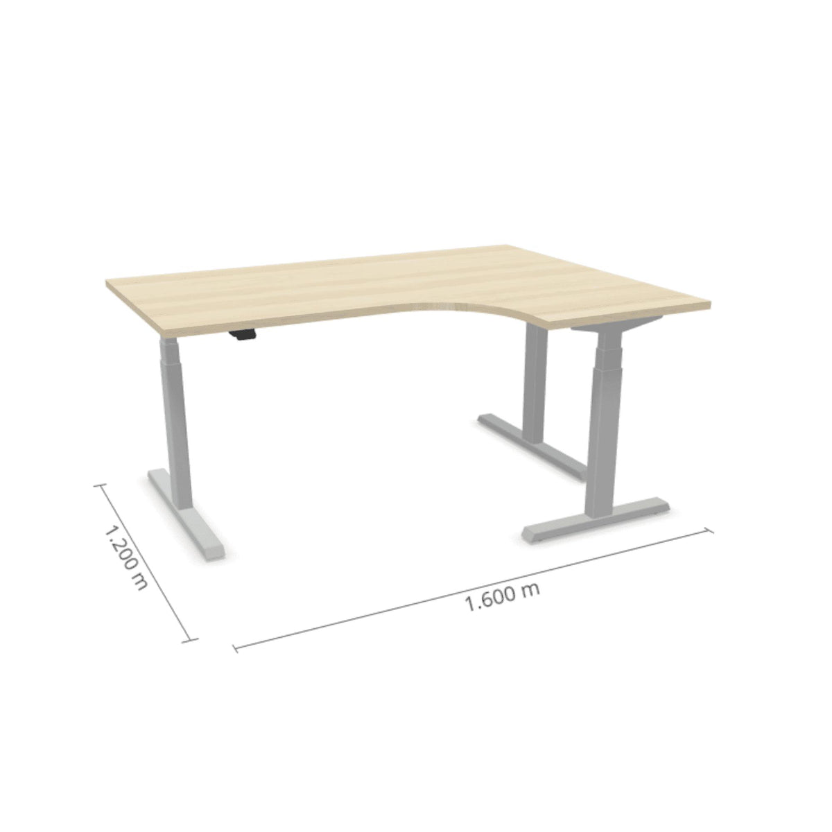Elektriski augstumā regulējams galds Prestige Line L forma 160 cm x 120 cm