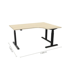 Elektriski augstumā regulējams galds Prestige Line L forma 160 cm x 120 cm-Nabucco-Melna-Labais-Ergostock