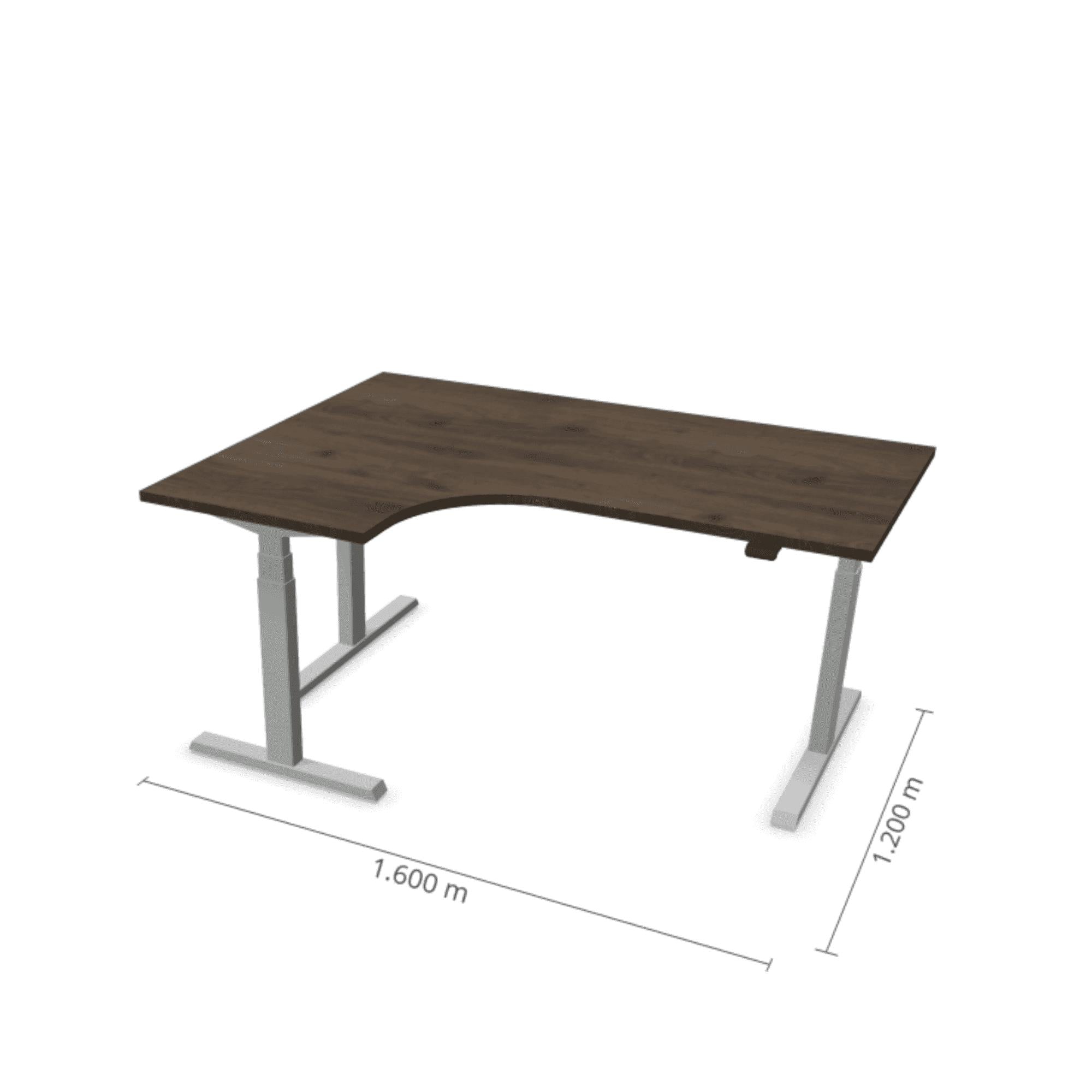 Elektriski augstumā regulējams galds Prestige Line L forma 160 cm x 120 cm-Ergostock