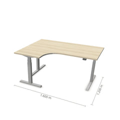 Elektriski augstumā regulējams galds Prestige Line L forma 160 cm x 120 cm-Ergostock