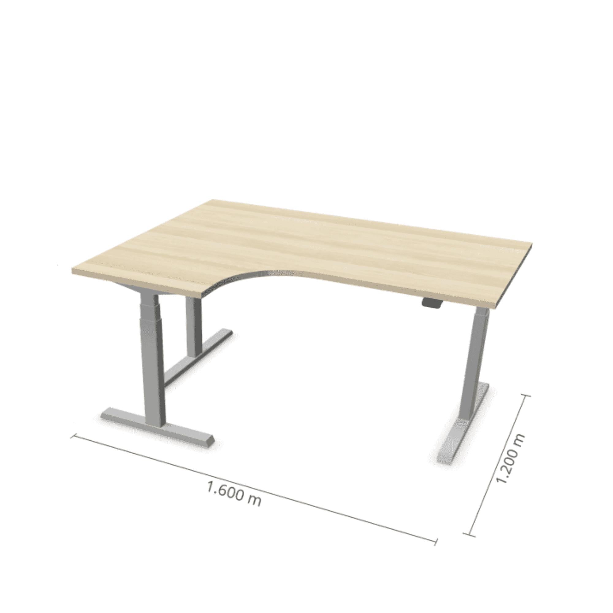 Elektriski augstumā regulējams galds Prestige Line L forma 160 cm x 120 cm-Ergostock