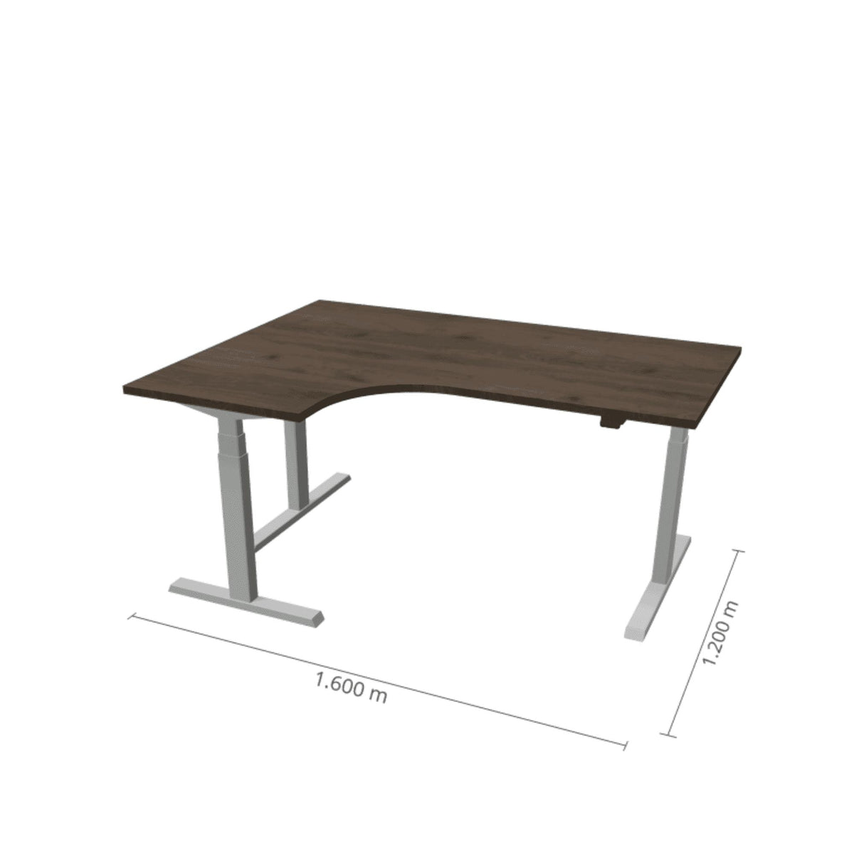Elektriski augstumā regulējams galds Prestige Line L forma 160 cm x 120 cm