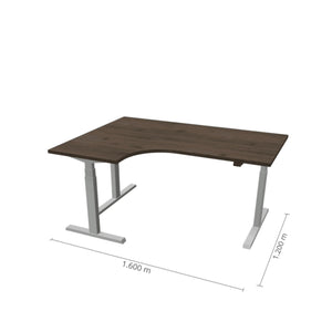 Elektriski augstumā regulējams galds Prestige Line L forma 160 cm x 120 cm-Ergostock