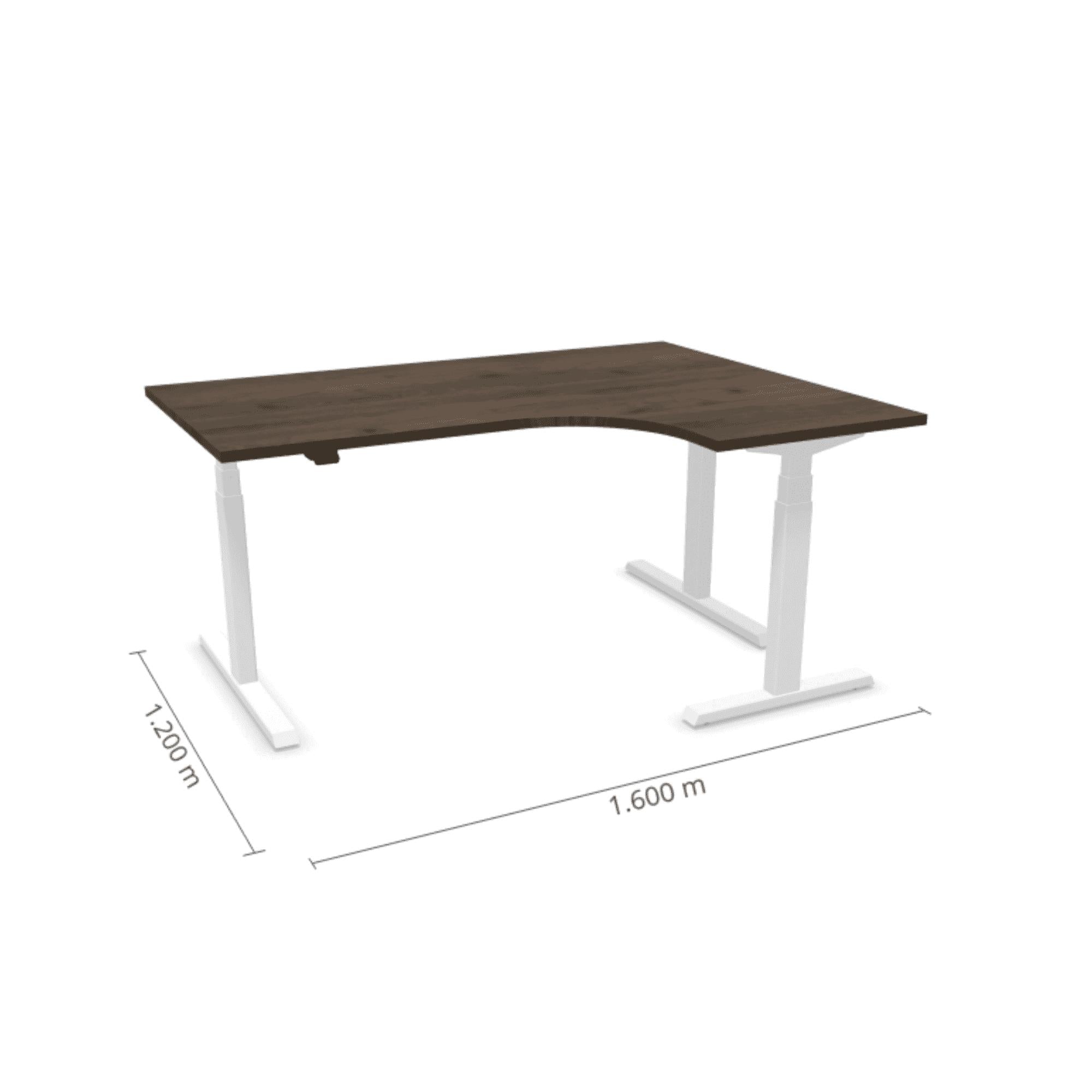 Elektriski augstumā regulējams galds Prestige Line L forma 160 cm x 120 cm-Ergostock