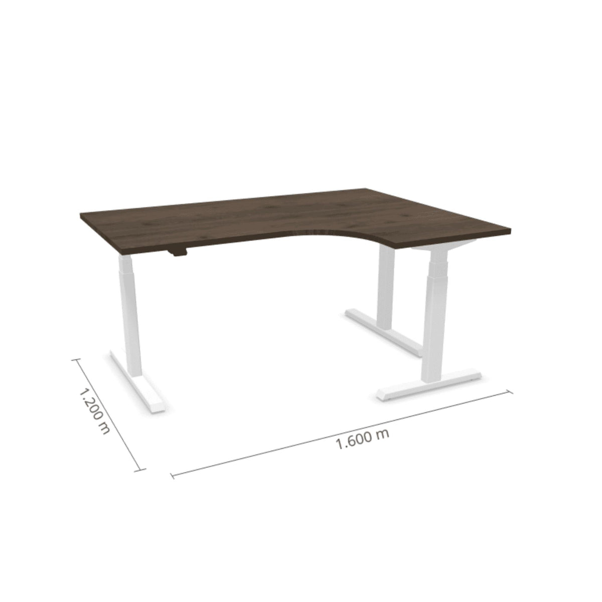 Elektriski augstumā regulējams galds Prestige Line L forma 160 cm x 120 cm